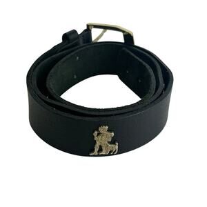 Vintage Swiss Leather Belt Black Folk Belt Cow Farmer Details
